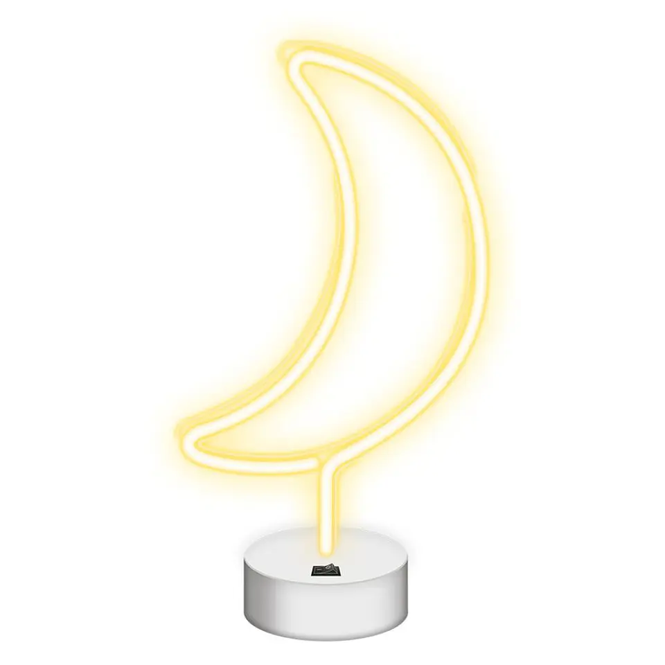 Luz LED Neon Em Forma de Lua C/ Base 1