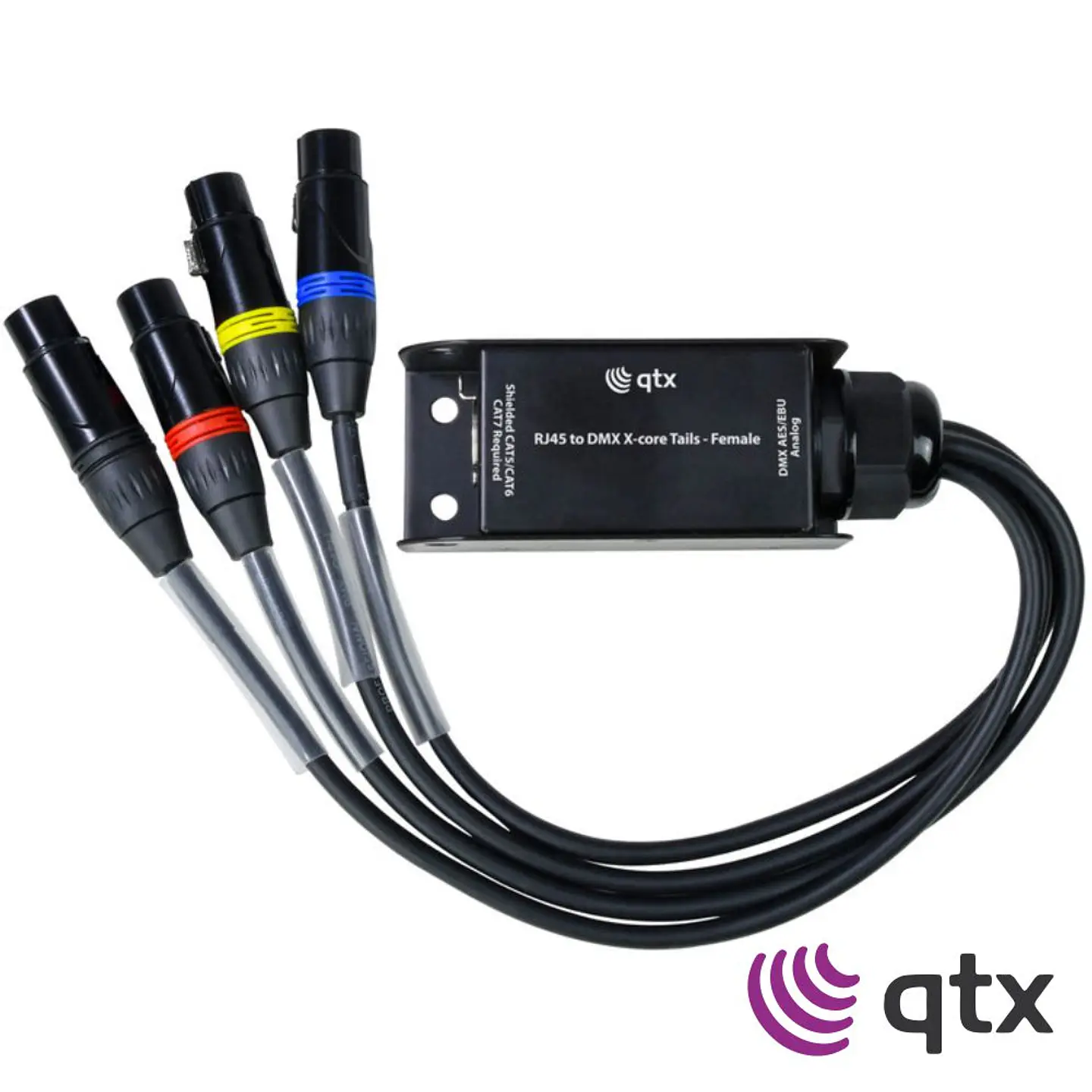 Adaptador Fêmea DMX RJ45 Fêmea / 4x XLR 3p Macho QTX 1