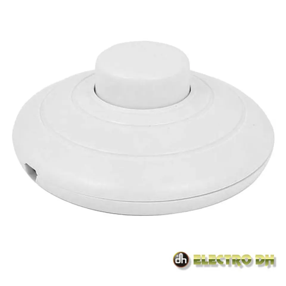 INTERRUPTOR DE PÉ 2A 250V REDONDO BRANCO EDH 1