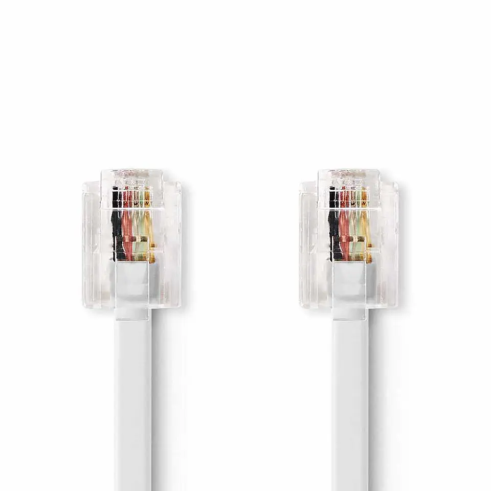 Cabo Telefone RJ11 Branco 10m 1