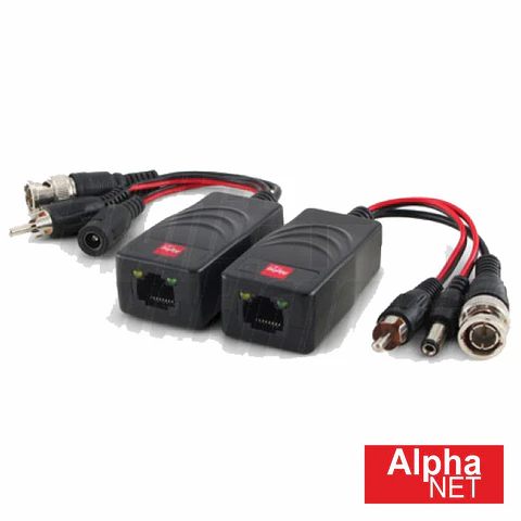CONVERSOR PASSIVO HD 2X BALUN VÍDEO ÁUDIO C/ DC RJ45