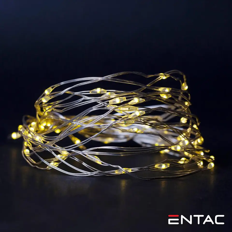 Grinalda de 20 LEDs Branco Quente 1M ENTAC 1