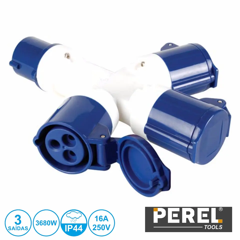 FICHA TRIPLA CEE MONOFÁSICA 3 POLOS (2P+E) 16A IP44 1