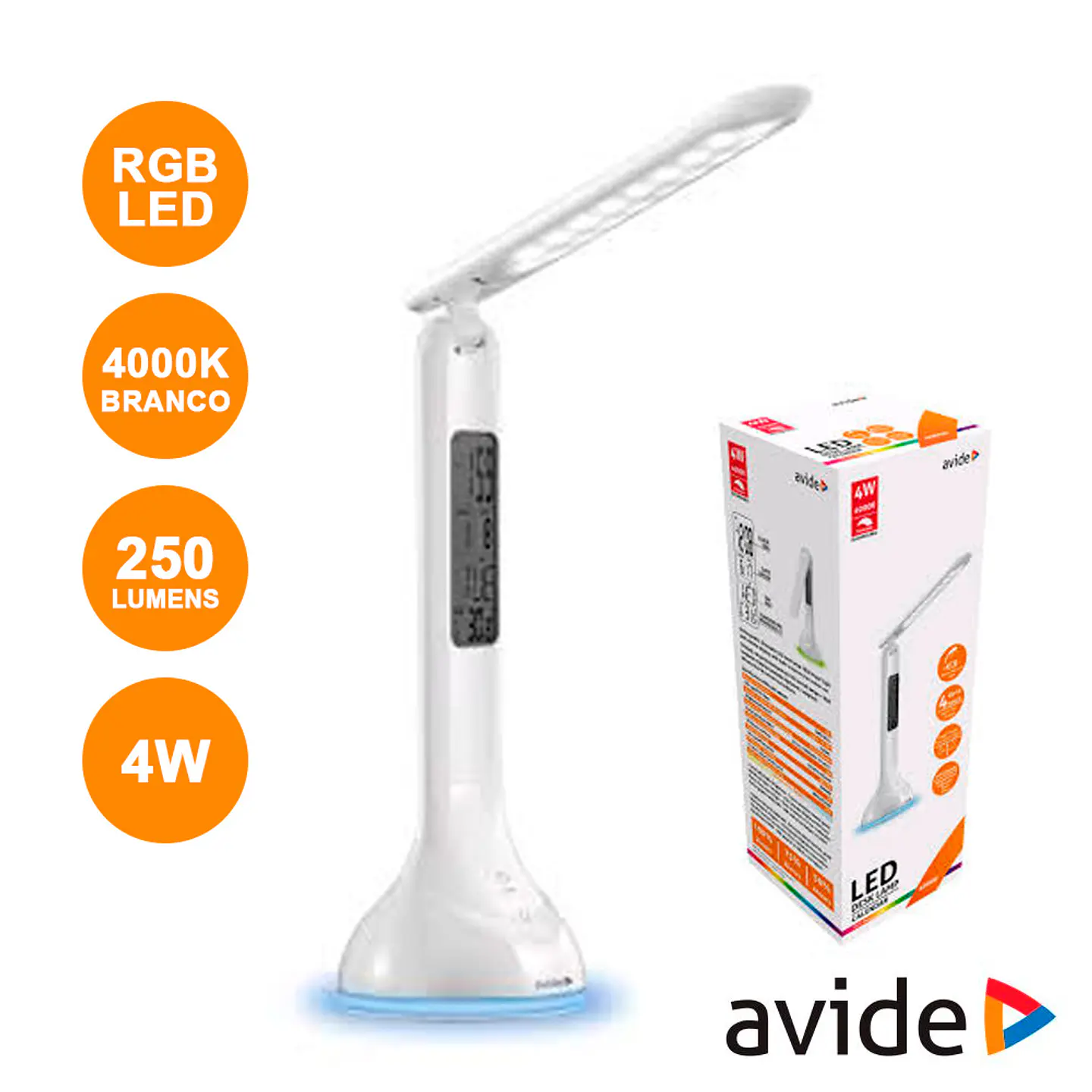 CANDEEIRO DECORATIVO LED 4W 4000K RGB CALENDÁRIO 250LM AVIDE 1