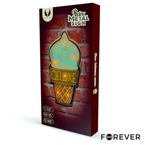 Placa em Metal Decorativo Retro FOREVER