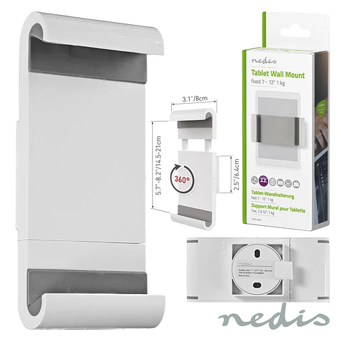 SUPORTE UNIVERSAL TABLET/iPAD 7"-12" 360º DE PAREDE
