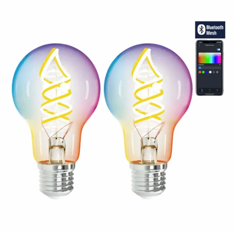 Conjunto 2 Lâmpadas E27 4.9W 230V LED Globo RGB Bluetooth 1