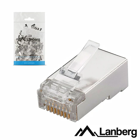 Ficha RJ45 Modular 8p8c CAT6 Metálica 100PCS LANBERG