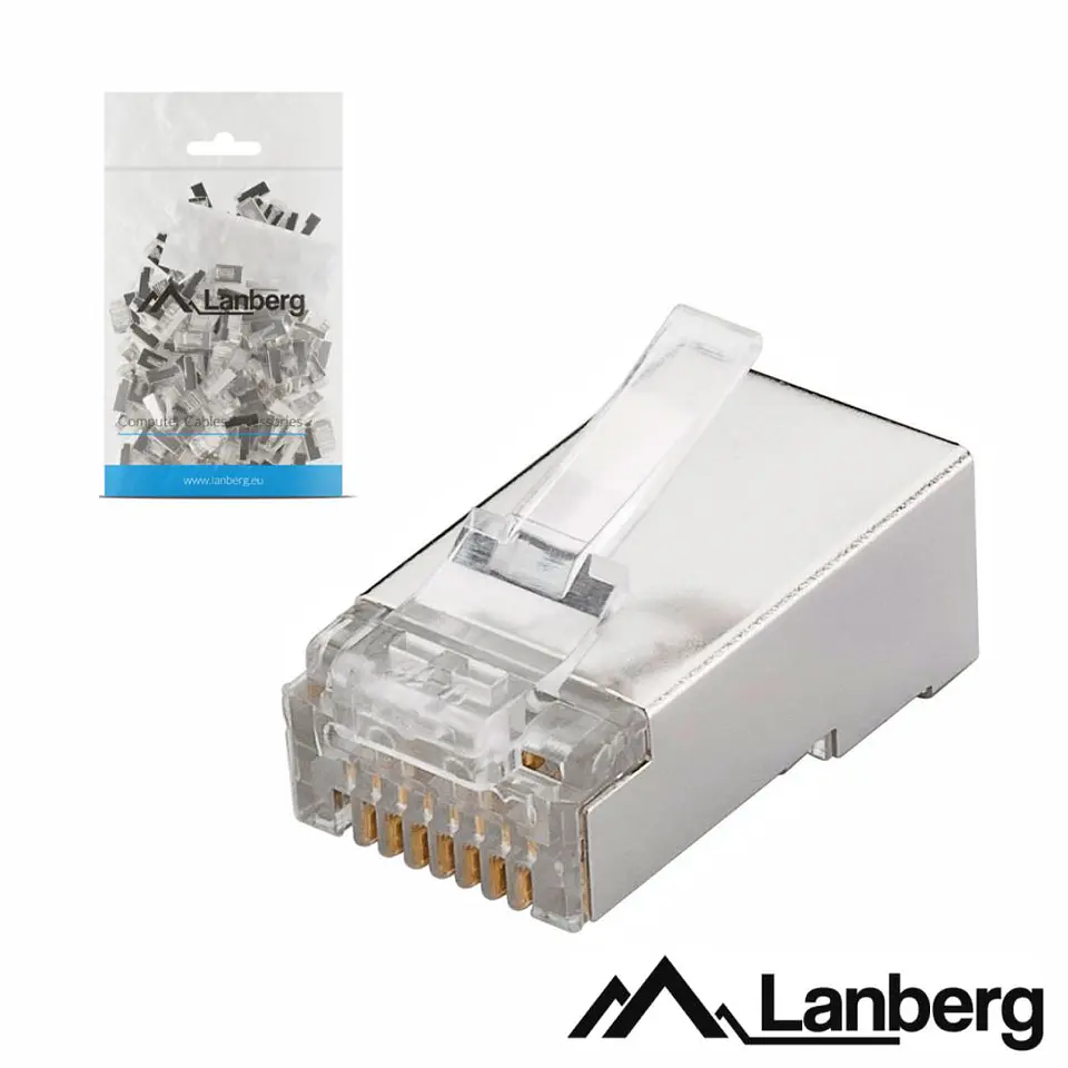 Ficha RJ45 Modular 8p8c CAT6 Metálica 100PCS LANBERG 1