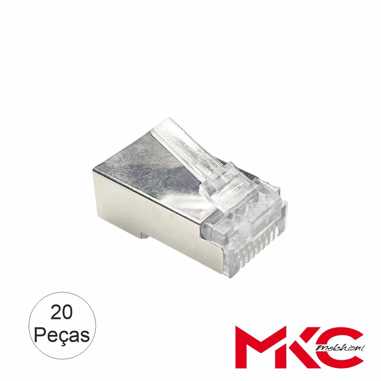 Ficha RJ45 Modular 8p8c Cat6 FTP Passante 20x MKC 1