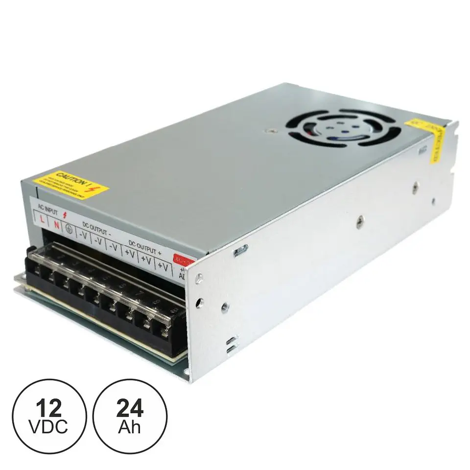 FONTE DE ALIMENTAÇÃO INDUSTRIAL 12V 300W 24A 1