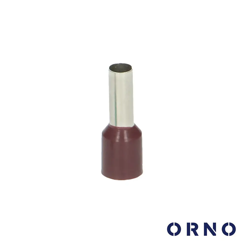 Terminal Ponteira Isolado 6mm 100x Castanho ORNO 1