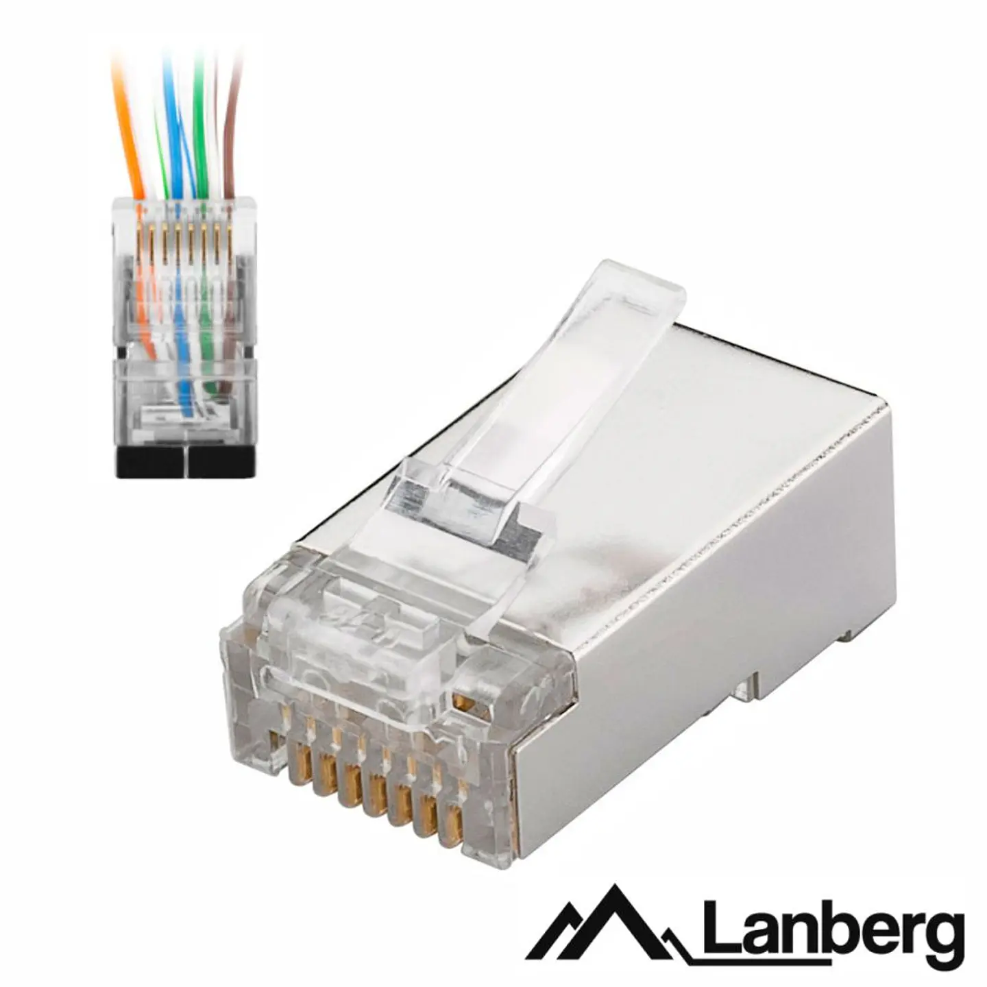 Ficha RJ45 Modular 8p8c CAT5E Passante 100PCS LANBERG 1