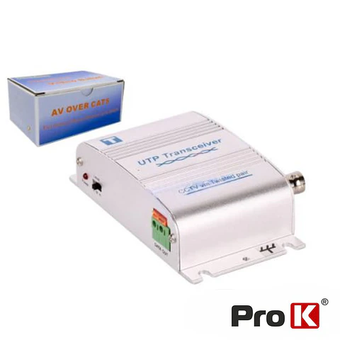 CONVERSOR ACTIVO BALUN VÍDEO ÁUDIO C/ DC CAT5 PROK