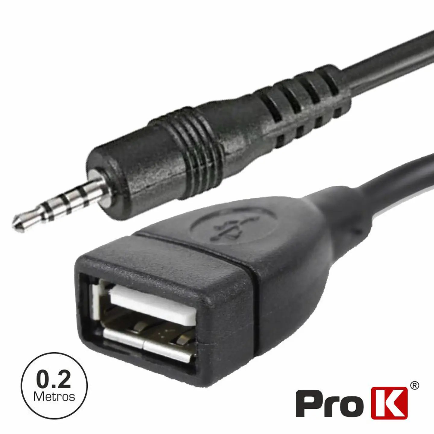 CABO USB-A FÊMEA / JACK MACHO 4P 0.2M PRO 1