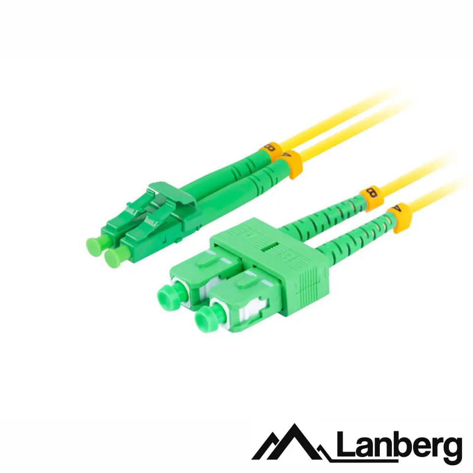 Cabo Fibra Óptica Monomodo Duplex SC/APC-LC/APC 1m LANBERG 1