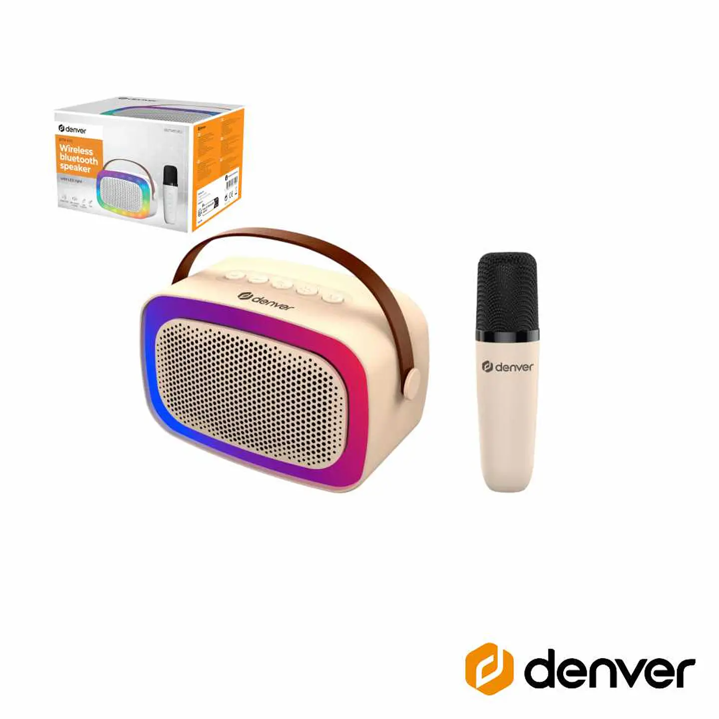 Coluna Bluetooth Portátil C/ Micro 100W AUX/USB/SD/BT DENVER 1