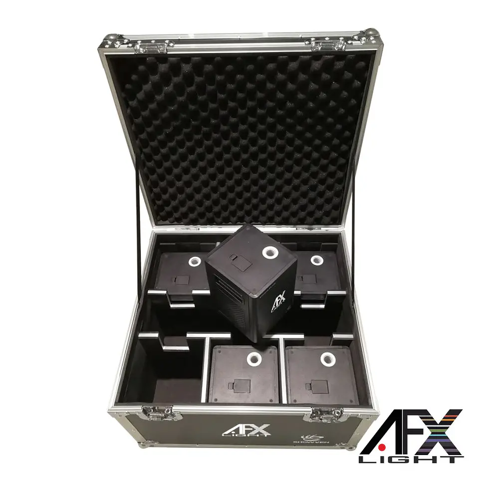 CONJUNTO 6 MÁQUINAS DE FAÍSCAS P/ PALCO 380W DMX C/ MALA AFX 1