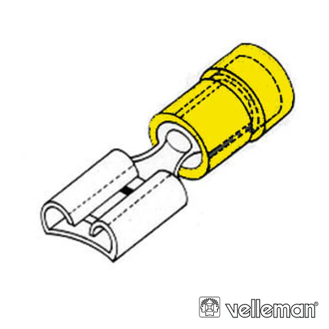 TERMINAL FÊMEA ISOLADO 6.4MM AMARELO 10X