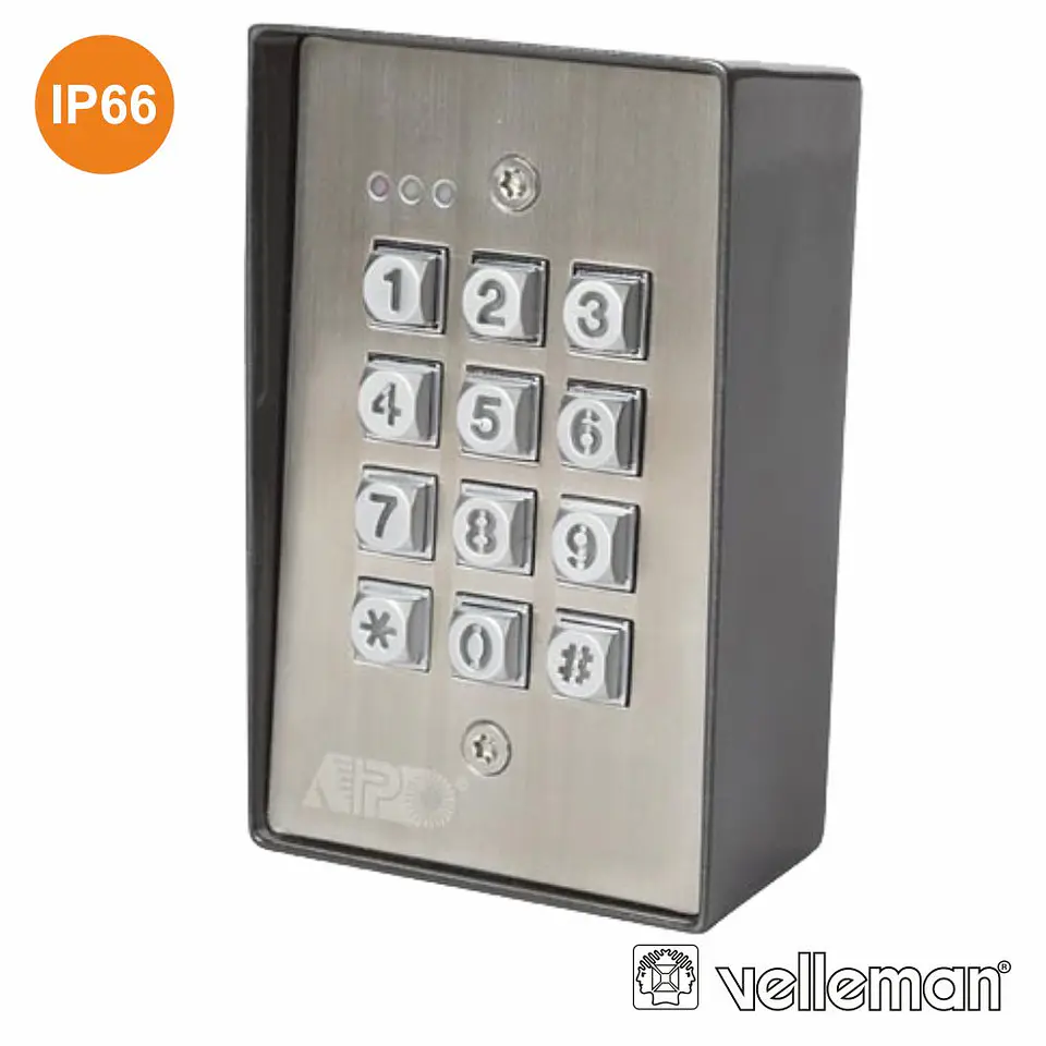 TECLADO ANTI-VANDALISMO E Á PROVA ÁGUA VELLEMAN 1