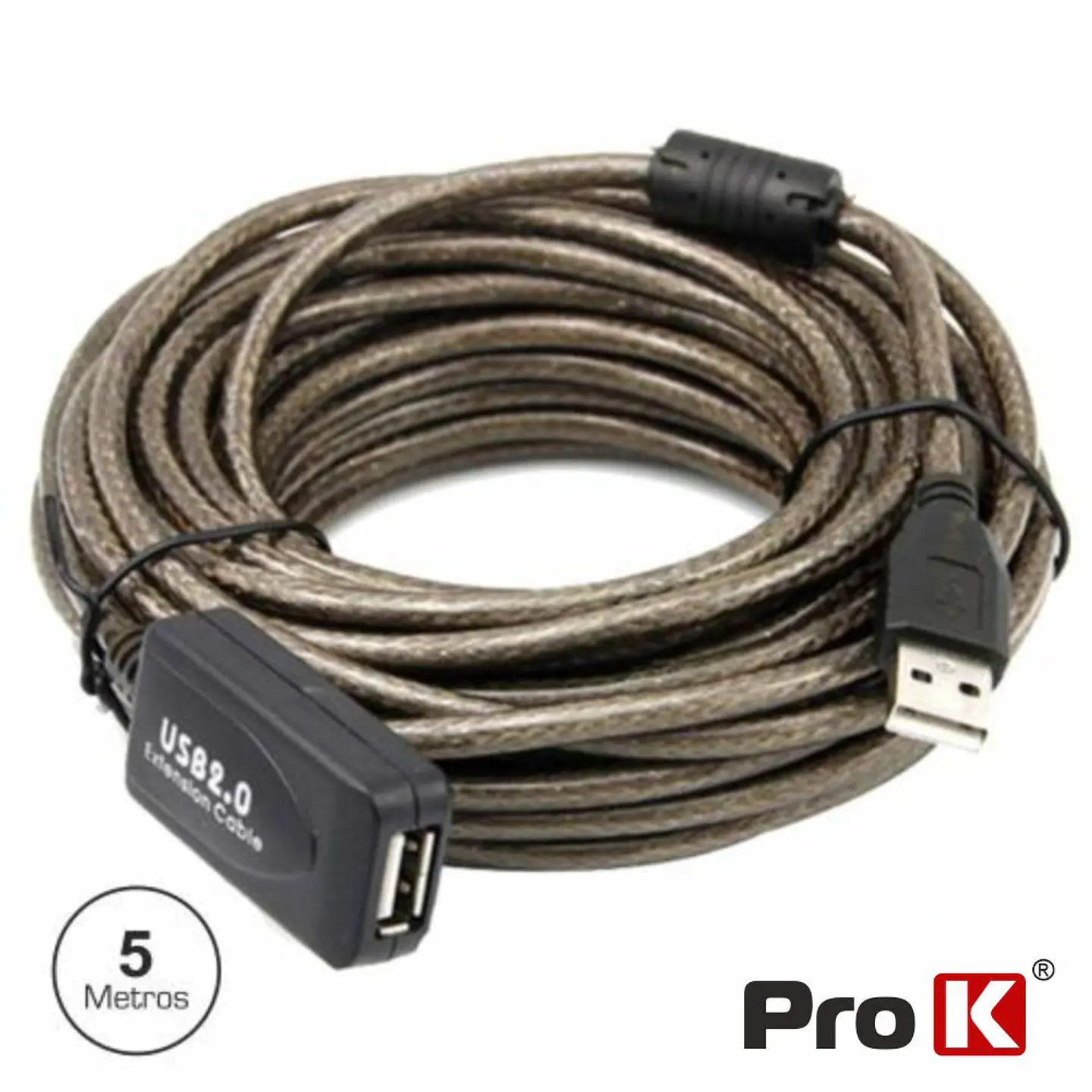 CABO USB-A 2.0 MACHO / USB-A FÊMEA AMPLIFICADO 5M PROK 1
