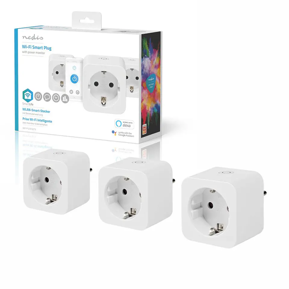Conjunto 3 Tomadas Elétricas Schuko Wifi C/ App 1