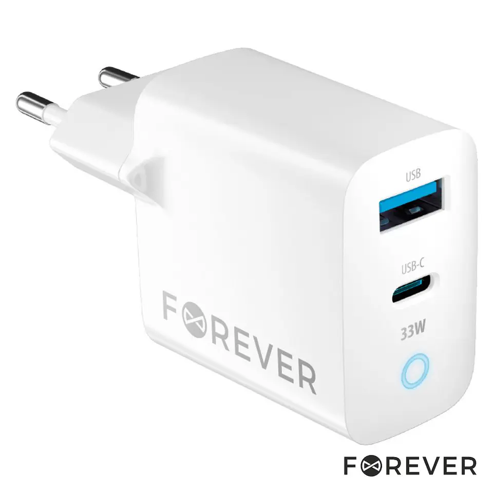 Alimentador Comutado 1xUSB-C/1xUSB-A PD/QC 33W GaN FOREVER 1