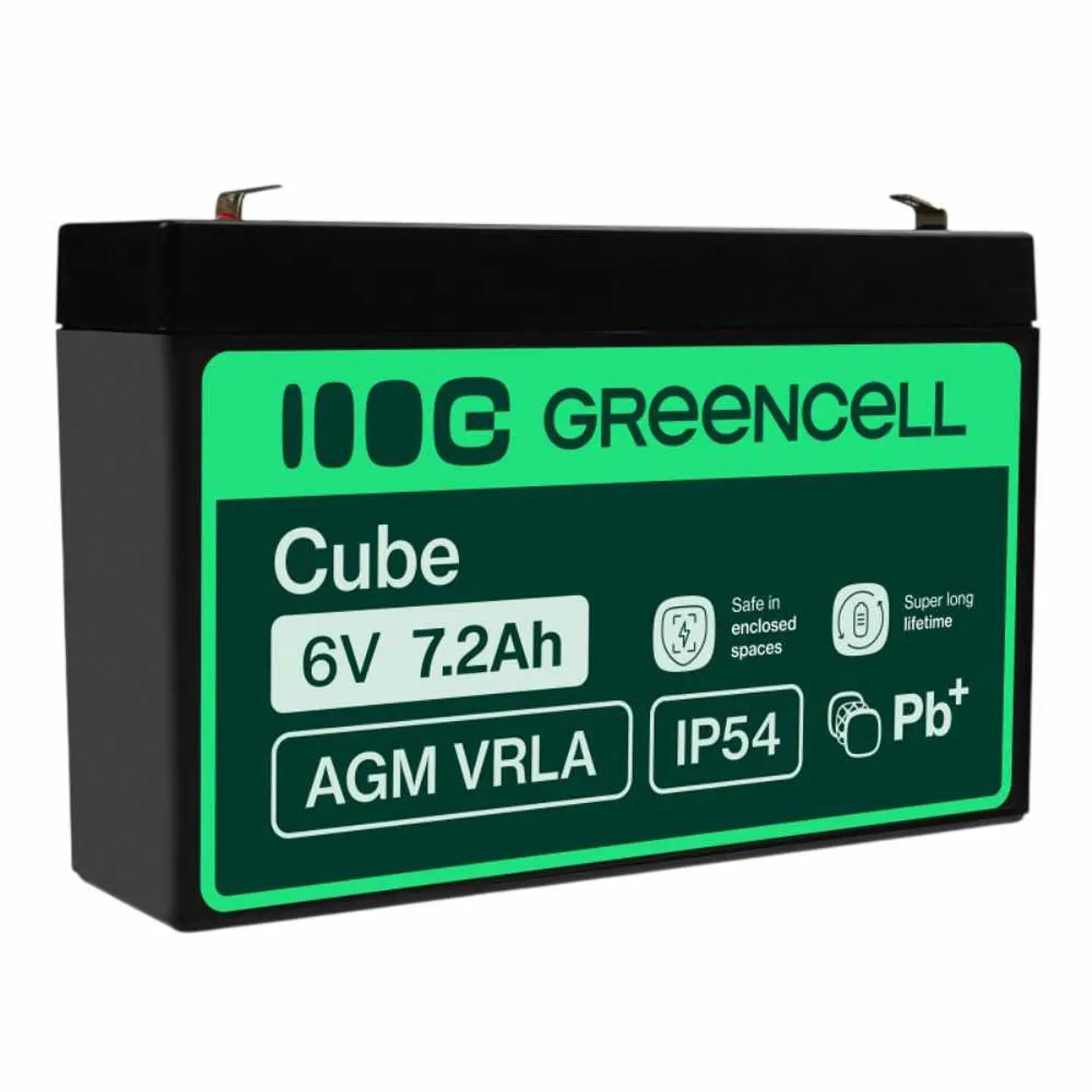 Bateria Chumbo Gel AGM 6V 7.2A GREEN CELL 1