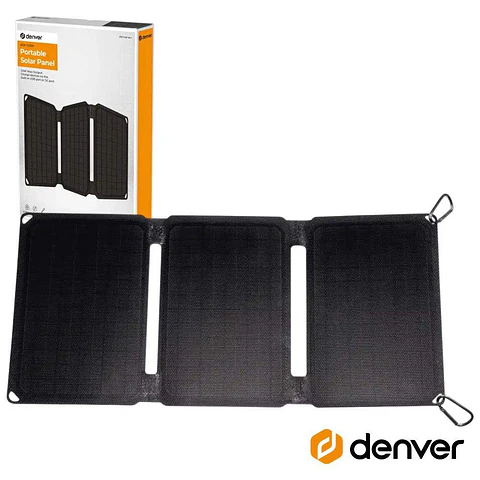 Painel Solar Portátil Dobrável 12V 20W USB-C QC3.0 DENVER