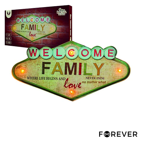Placa em Metal Decorativo Retro FOREVER