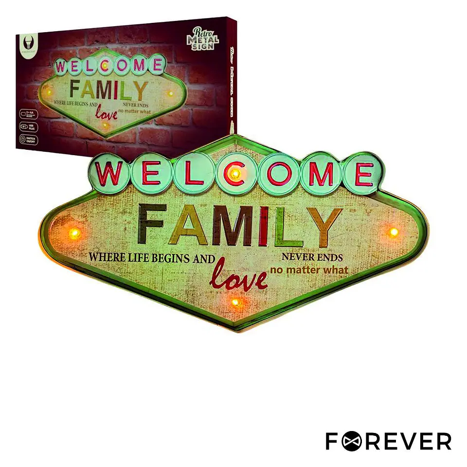 Placa em Metal Decorativo Retro FOREVER 1