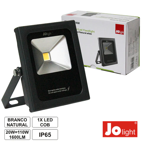 FOCO LED 20W 100-240V BRANCO NATURAL 1600LM IP65 SLIM JOLIGH