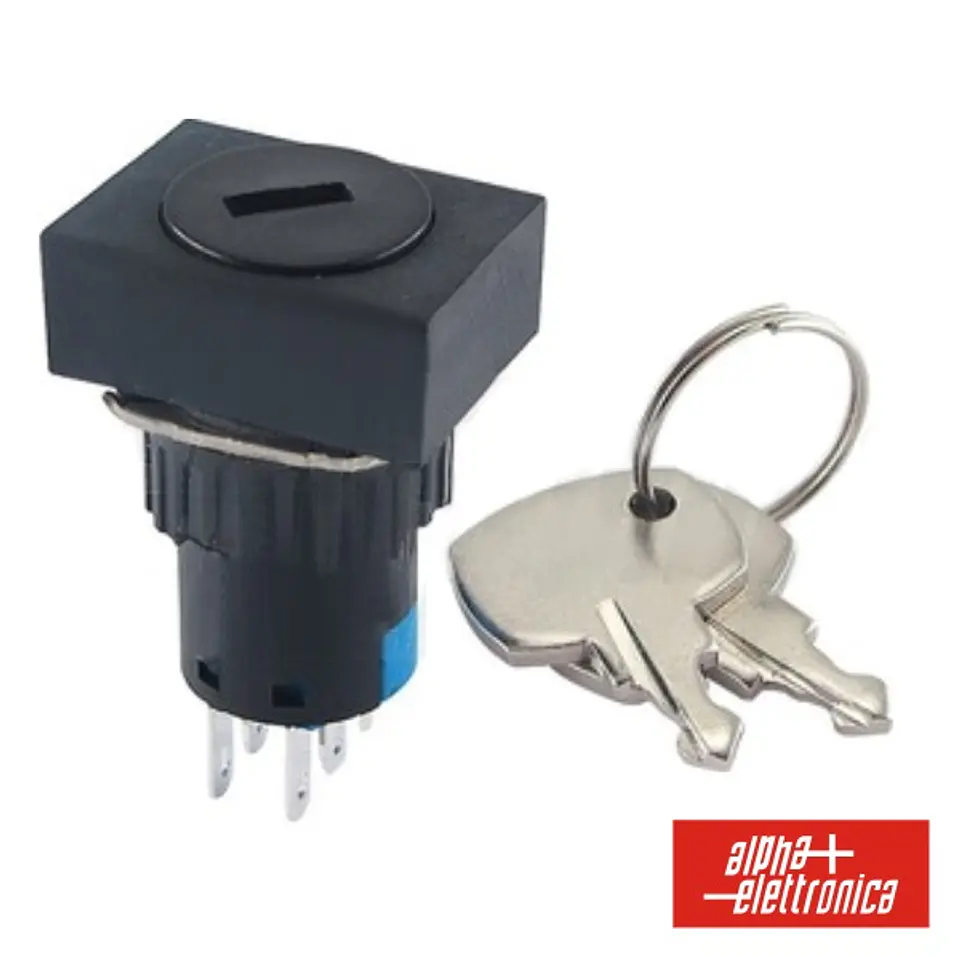 INTERRUPTOR C/ CHAVE DE 2 CIRCUITOS 230V 2NO-2NC RECTANGULAR 1