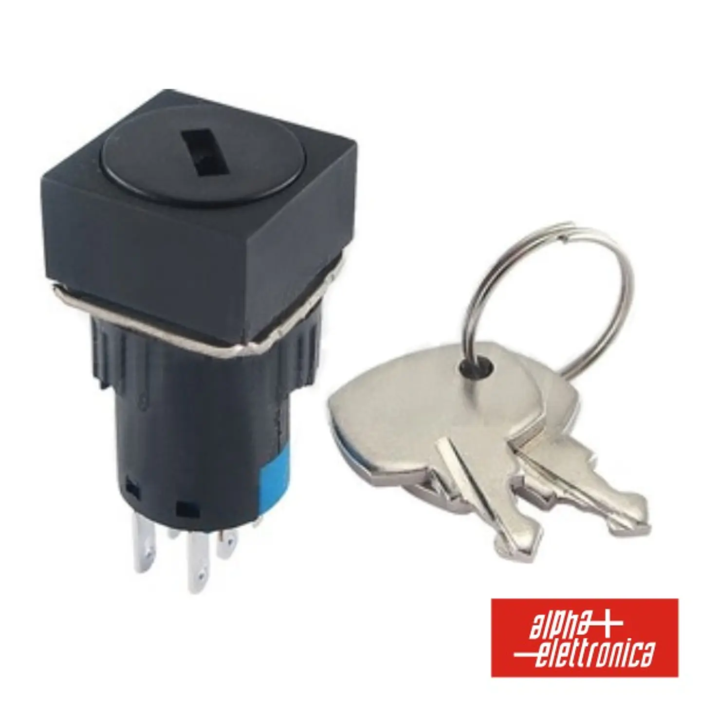 INTERRUPTOR C/ CHAVE DE 2 CIRCUITOS 230V 2NO-2NC QUADRADO 1