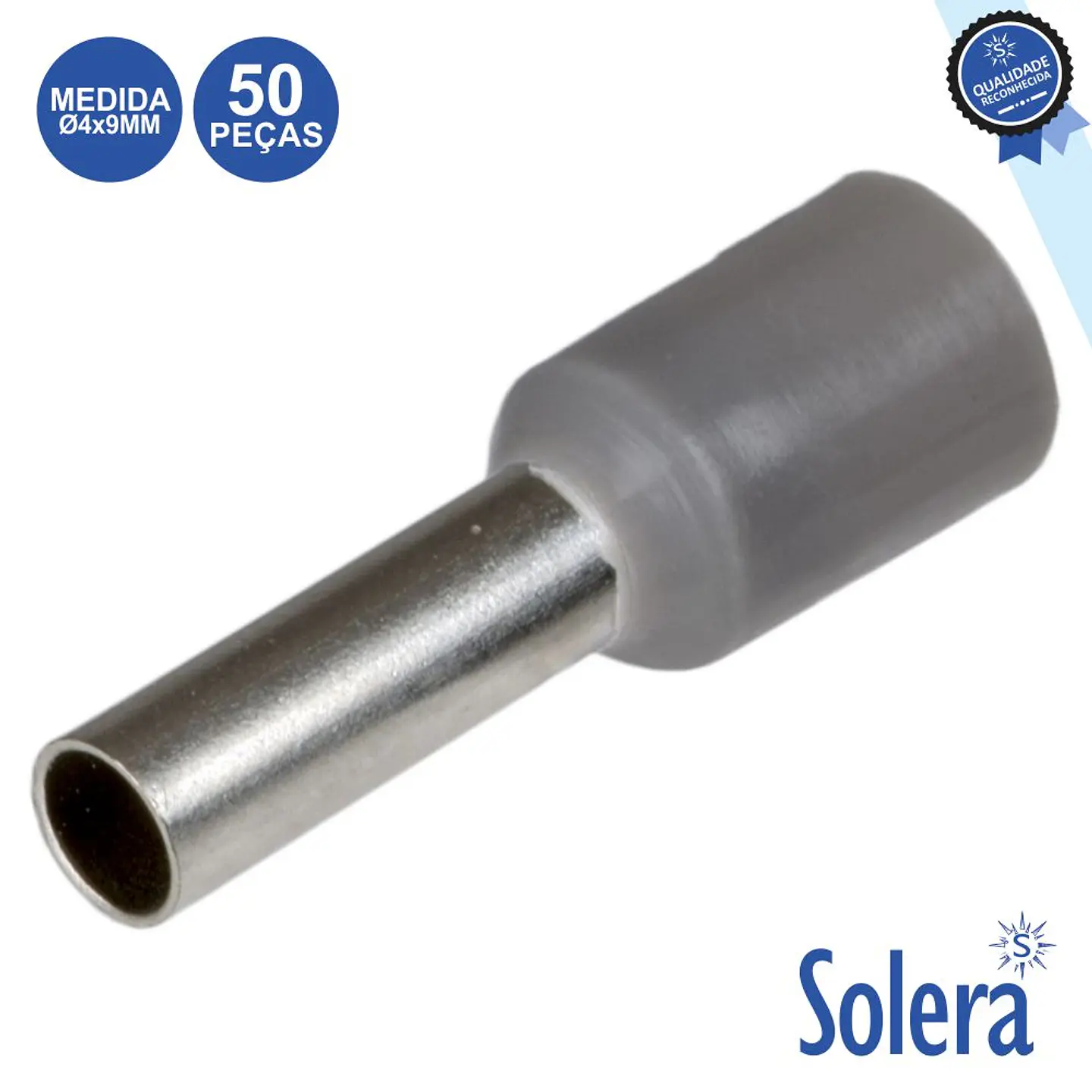 TERMINAL PONTEIRA ISOLADO Ø4x9MM 50X CINZA SOLERA 1