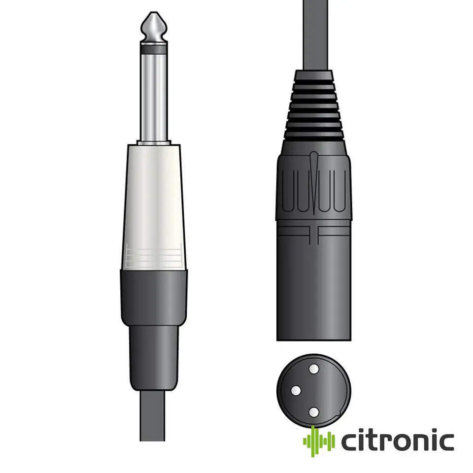 Cabo Jack 6.3mm Mono Macho / XLR Macho 1.5m CITRONIC 1