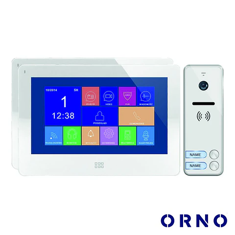 Vídeo Porteiro C/ 2 Lcd 7" Cores LEDS Branco ORNO