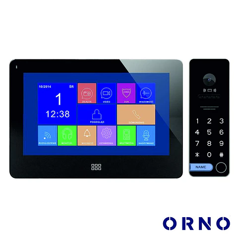 Vídeo Porteiro C/ Lcd 7" Cores LEDS Preto ORNO