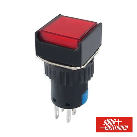 COMUTADOR PULSADOR QUADRADO 230V 2 NA 2 NF VERMELHO BIPOL