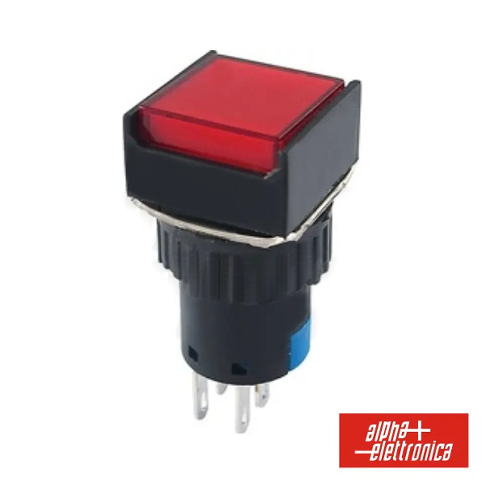 COMUTADOR PULSADOR QUADRADO 230V 2 NA 2 NF VERMELHO BIPOL 1