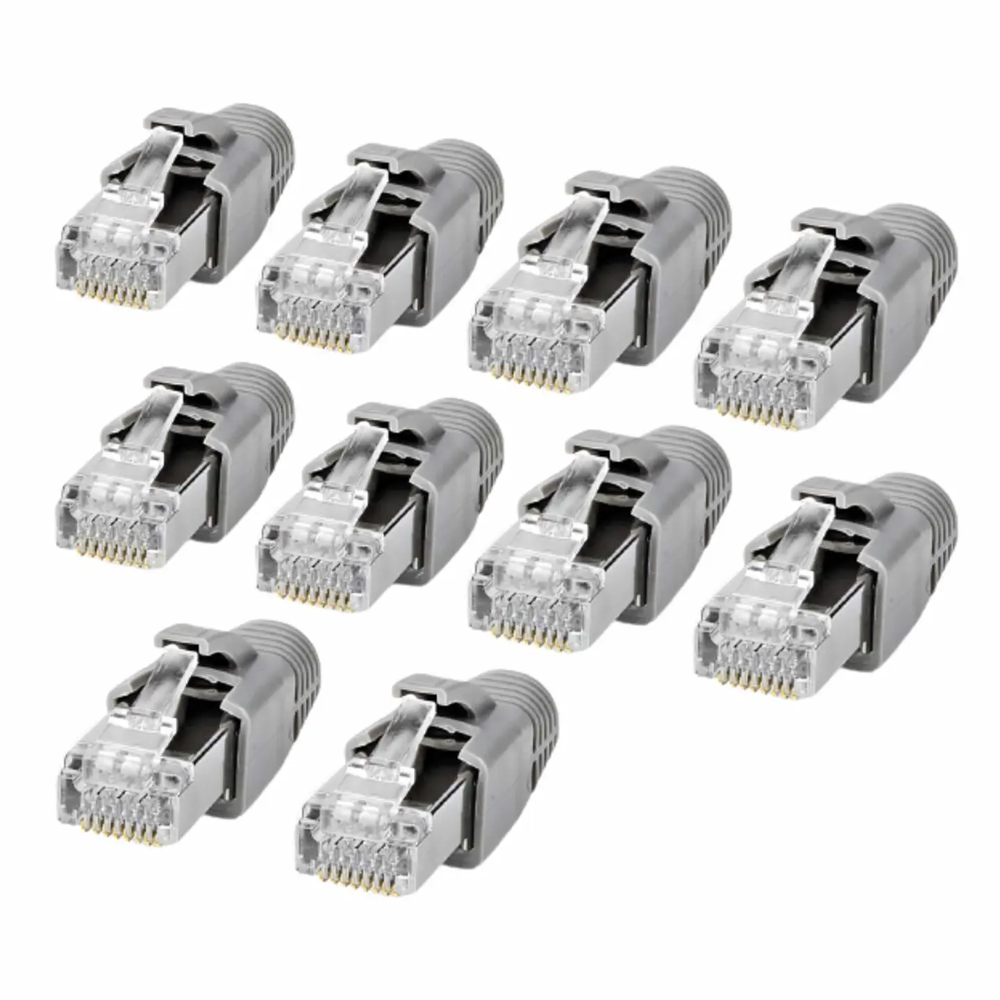 Conjunto 10 Fichas RJ45 Modulares 8p8c CAT7 FTP Metálicas 1
