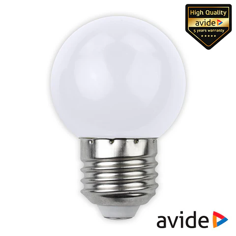 Lâmpada E27 1W LED Globo G45 Branco 30lm AVIDE