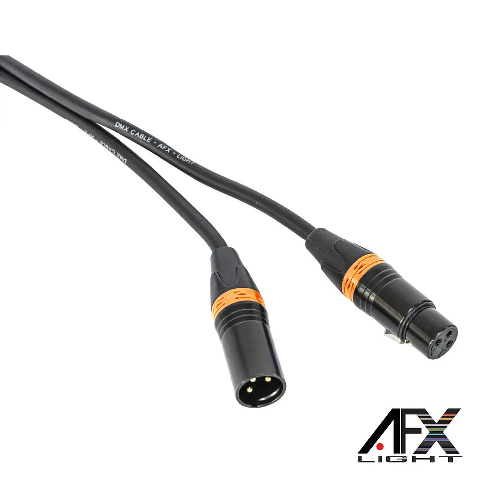 Cabo DMX XLR 3p Macho / XLR 3p Fêmea 3m AFXLIGHT 1