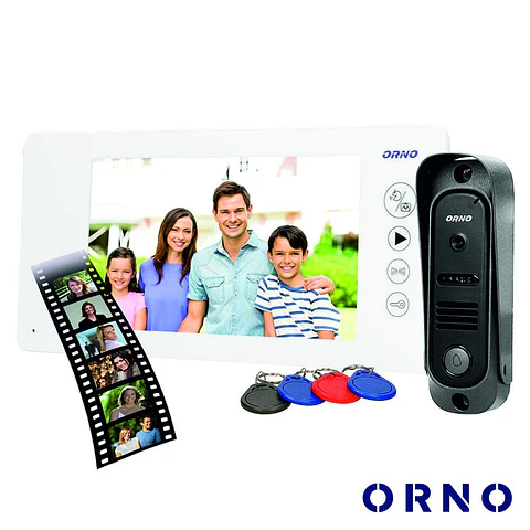 Vídeo Porteiro C/ Lcd 7" Cores LEDS IR Branco ORNO