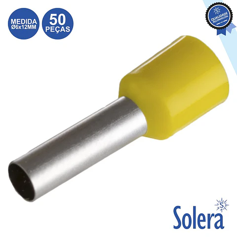 TERMINAL PONTEIRA ISOLADO Ø6x12MM 50X AMARELO SOLERA