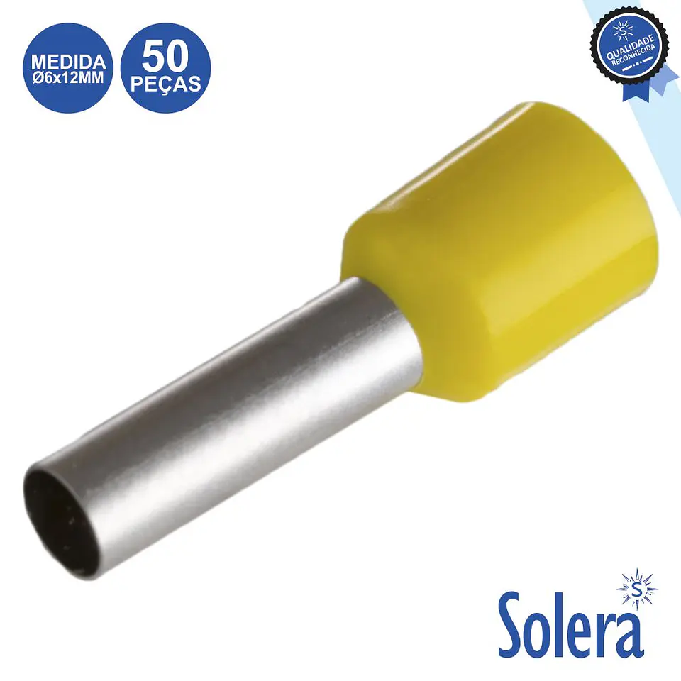 TERMINAL PONTEIRA ISOLADO Ø6x12MM 50X AMARELO SOLERA 1