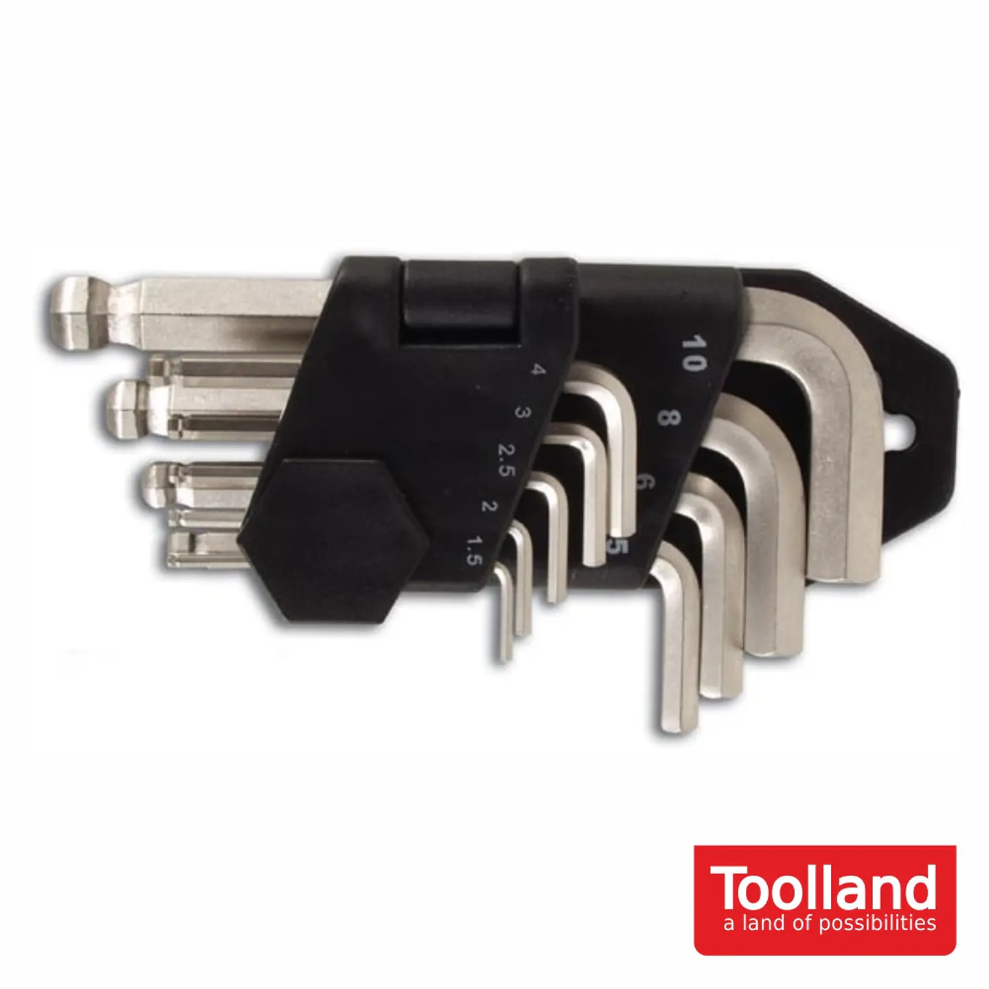 CONJUNTO 9 CHAVES SEXTAVADAS C/ BALL POINT TOOLLAND 1