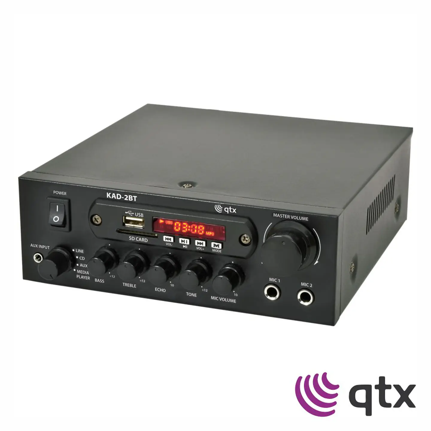 Amplificador Áudio 110W 2 Canais FM/LINE/AUX/CD/USB/BT QTX 1