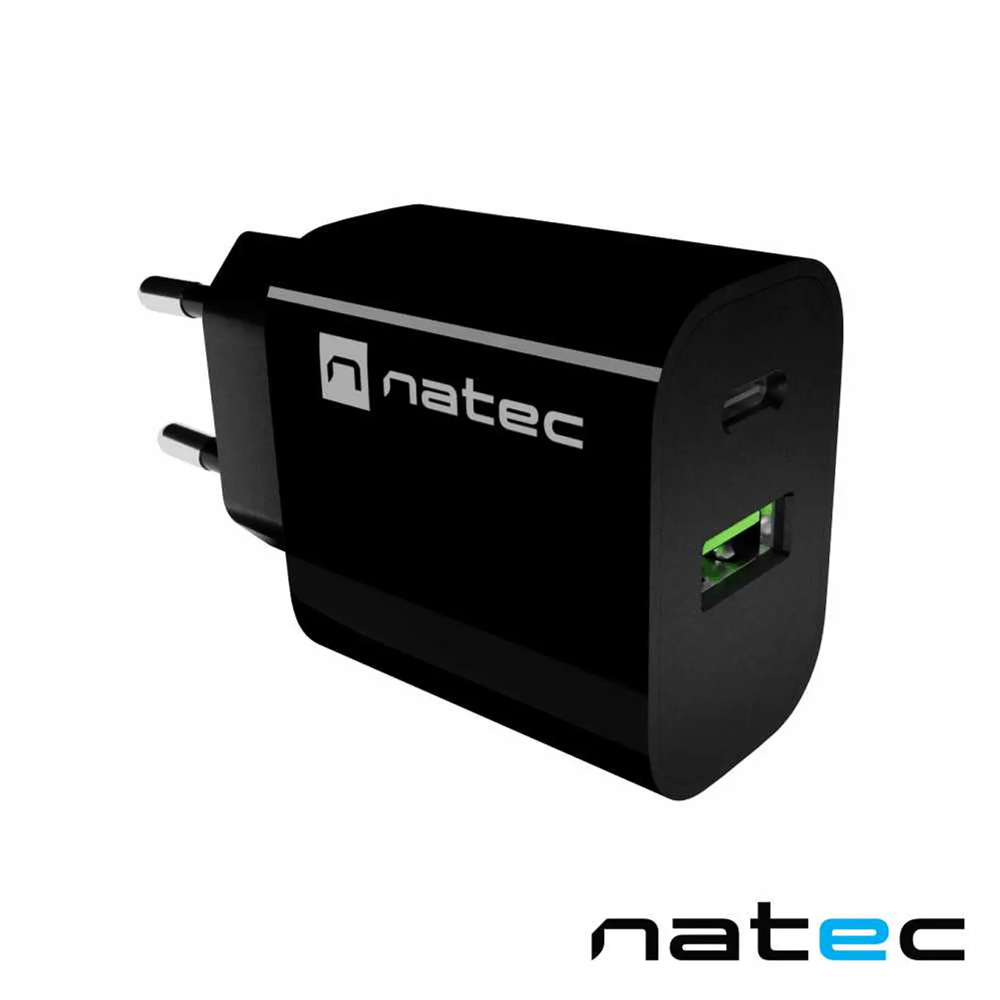 Alimentador RIBERA 1X USB-A + 1X USB-C 20W Preto 1