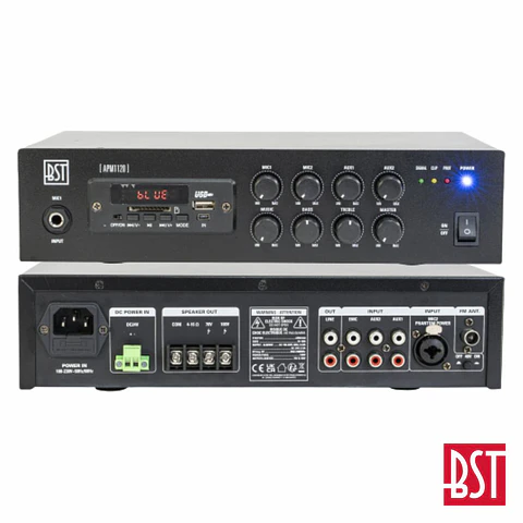 Amplificador Pa 24/230V 120W 100V USB/SD/FM/BT BST